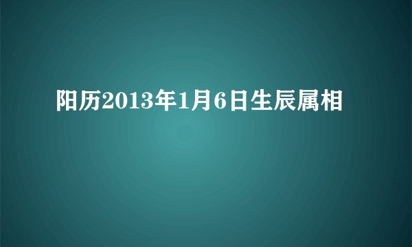 阳历2013年1月6日生辰属相