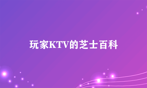 玩家KTV的芝士百科