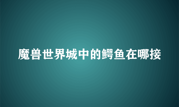 魔兽世界城中的鳄鱼在哪接