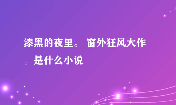 漆黑的夜里。 窗外狂风大作。是什么小说