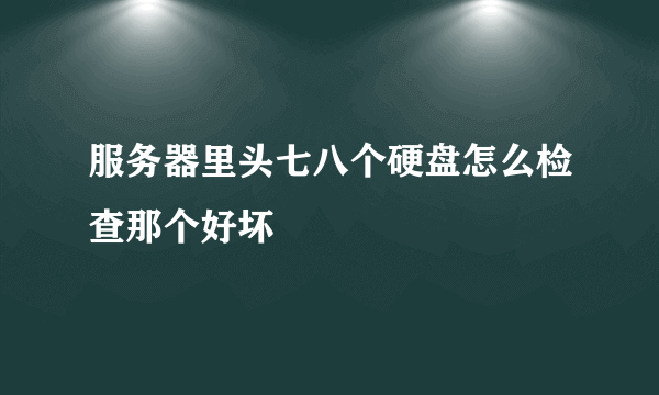 服务器里头七八个硬盘怎么检查那个好坏