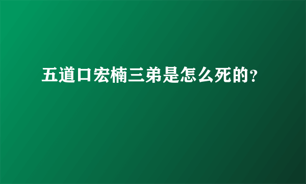 五道口宏楠三弟是怎么死的？