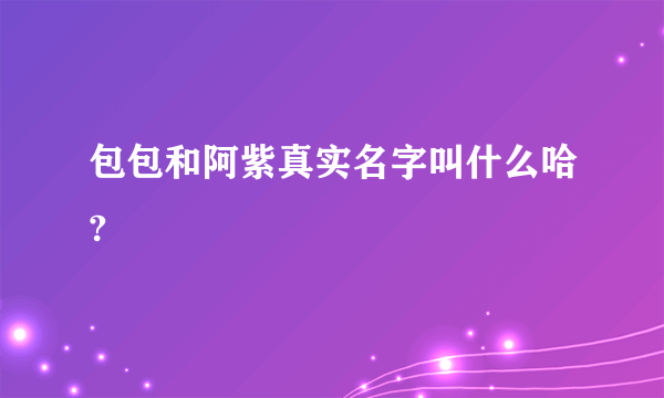 包包和阿紫真实名字叫什么哈?