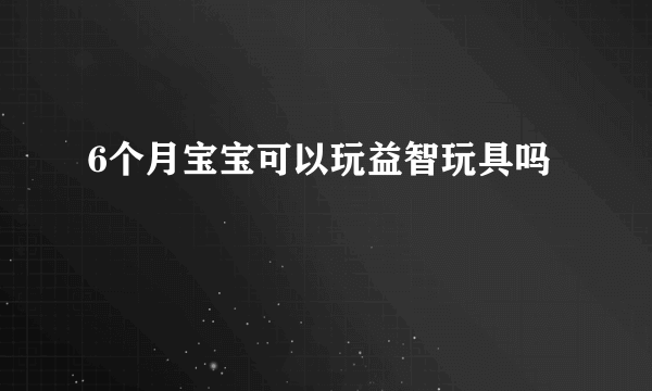 6个月宝宝可以玩益智玩具吗