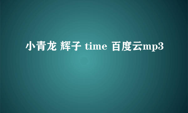 小青龙 辉子 time 百度云mp3