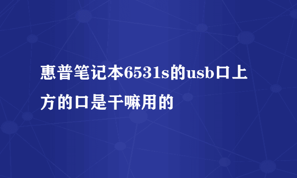 惠普笔记本6531s的usb口上方的口是干嘛用的