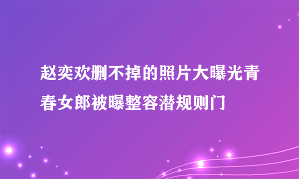 赵奕欢删不掉的照片大曝光青春女郎被曝整容潜规则门