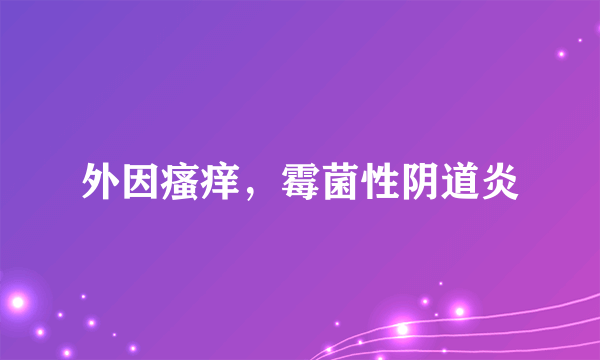 外因瘙痒，霉菌性阴道炎