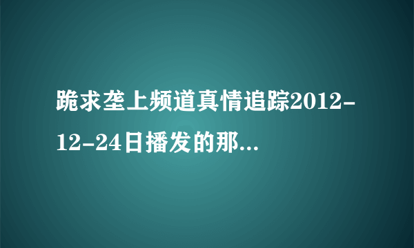 跪求垄上频道真情追踪2012-12-24日播发的那白血病女孩陈群视频，请问那里有？