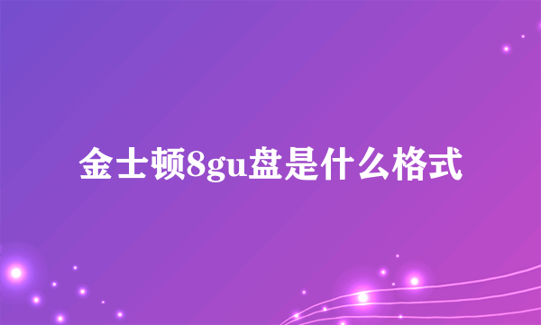 金士顿8gu盘是什么格式