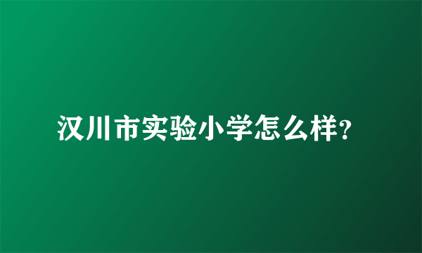 汉川市实验小学怎么样？