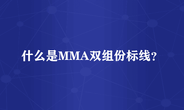 什么是MMA双组份标线？