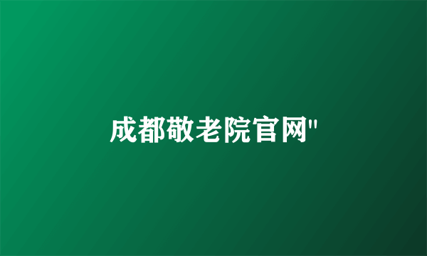 成都敬老院官网