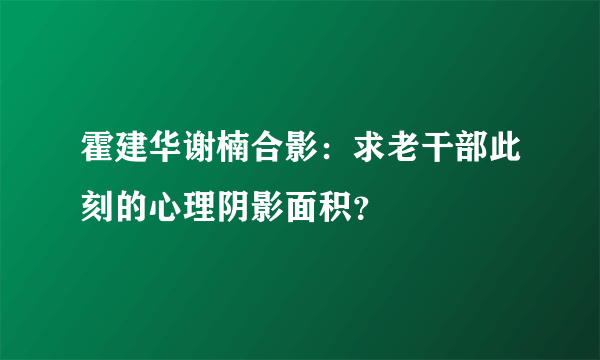 霍建华谢楠合影：求老干部此刻的心理阴影面积？