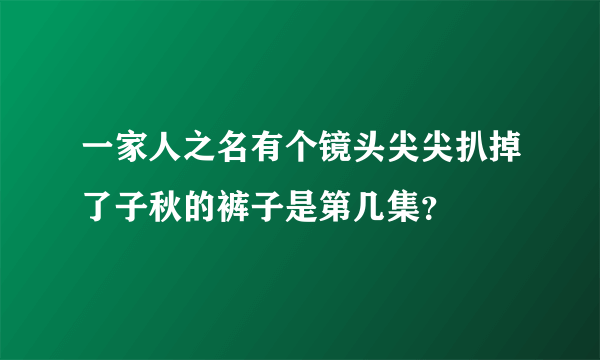 一家人之名有个镜头尖尖扒掉了子秋的裤子是第几集？