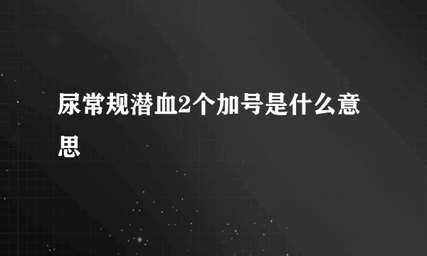 尿常规潜血2个加号是什么意思