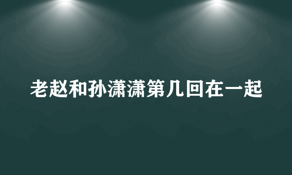 老赵和孙潇潇第几回在一起