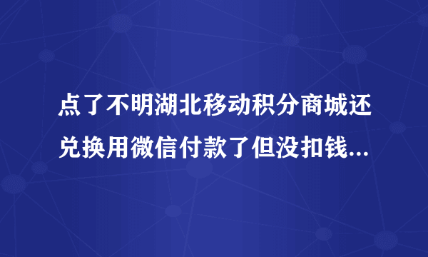 点了不明湖北移动积分商城还兑换用微信付款了但没扣钱成功,应该怎么办?