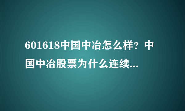 601618中国中冶怎么样？中国中冶股票为什么连续上涨？中国中冶今年什么时候分红？