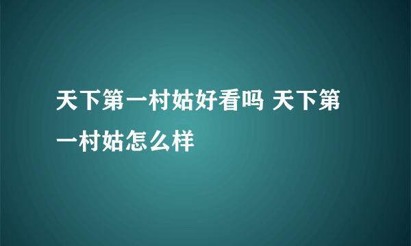 天下第一村姑好看吗 天下第一村姑怎么样