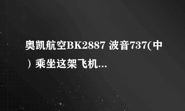 奥凯航空BK2887 波音737(中）乘坐这架飞机怎么样啊？我说的是安全系数！