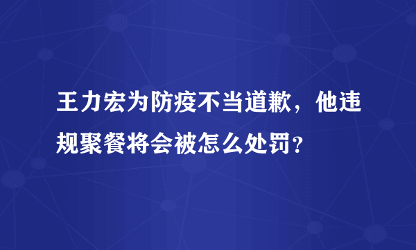 王力宏为防疫不当道歉，他违规聚餐将会被怎么处罚？