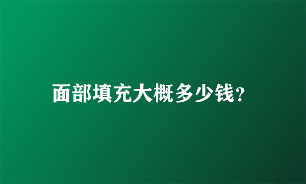 面部填充大概多少钱？