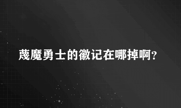 蔑魔勇士的徽记在哪掉啊？