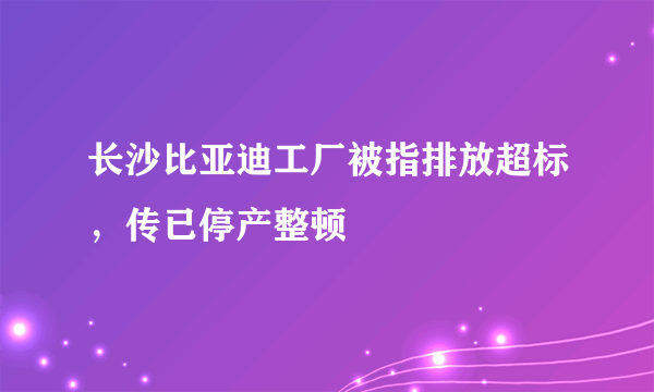 长沙比亚迪工厂被指排放超标，传已停产整顿