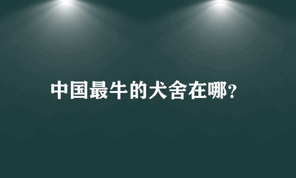 中国最牛的犬舍在哪？