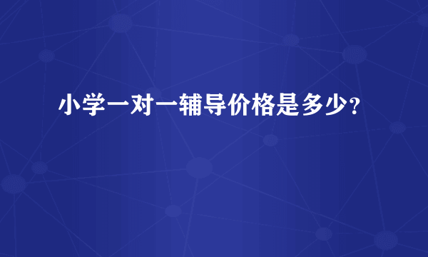 小学一对一辅导价格是多少？