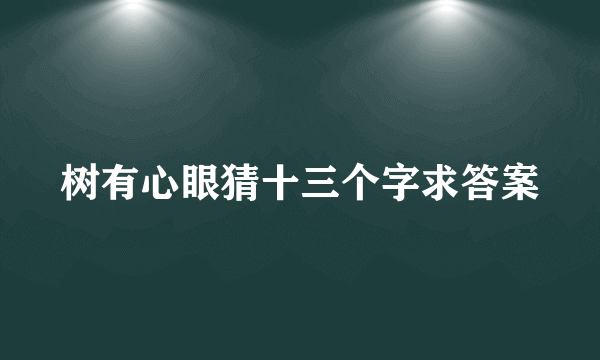 树有心眼猜十三个字求答案