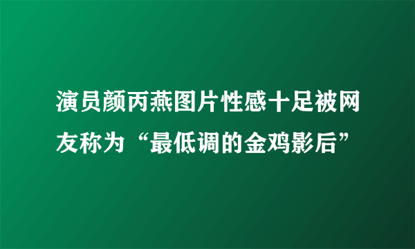 演员颜丙燕图片性感十足被网友称为“最低调的金鸡影后”