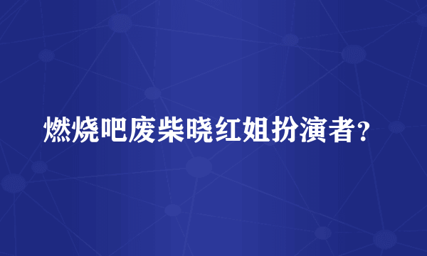 燃烧吧废柴晓红姐扮演者？