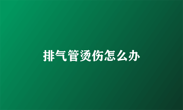 排气管烫伤怎么办