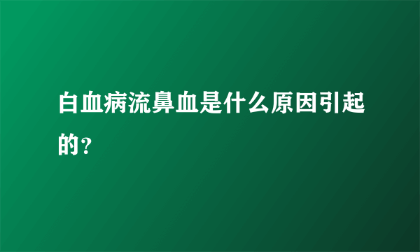 白血病流鼻血是什么原因引起的？