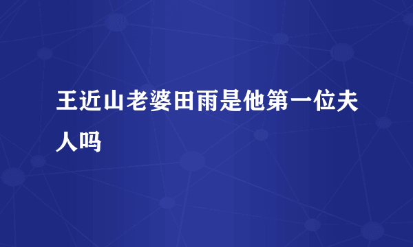 王近山老婆田雨是他第一位夫人吗