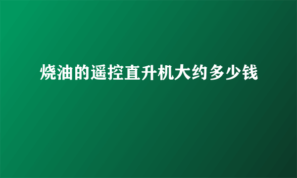 烧油的遥控直升机大约多少钱