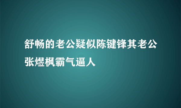 舒畅的老公疑似陈键锋其老公张煜枫霸气逼人