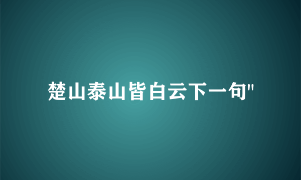 楚山泰山皆白云下一句