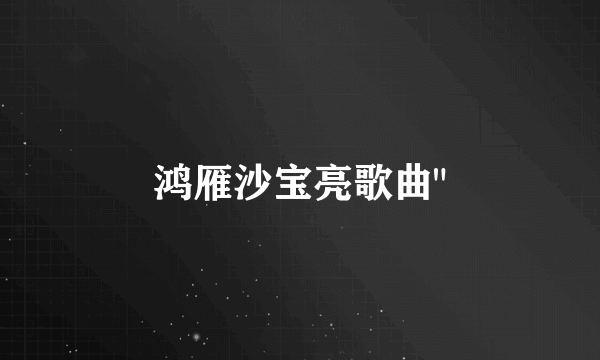 鸿雁沙宝亮歌曲