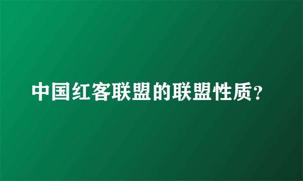 中国红客联盟的联盟性质？