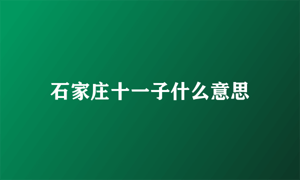 石家庄十一子什么意思