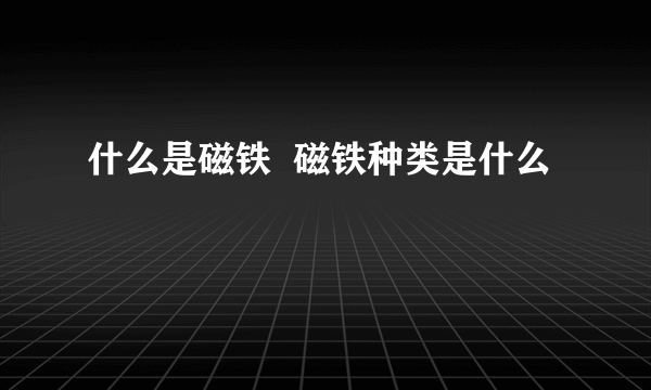 什么是磁铁  磁铁种类是什么