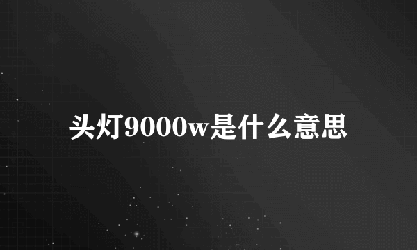 头灯9000w是什么意思