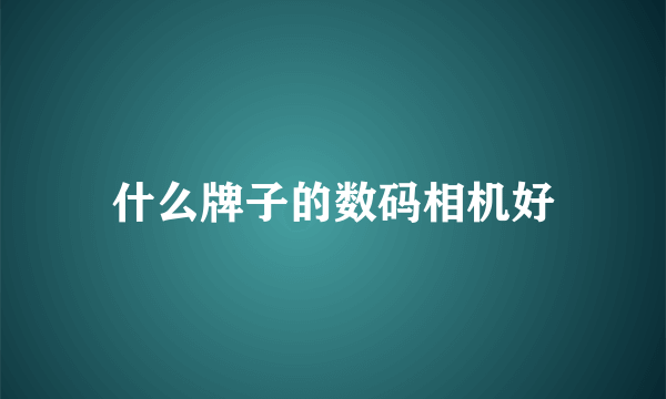 什么牌子的数码相机好