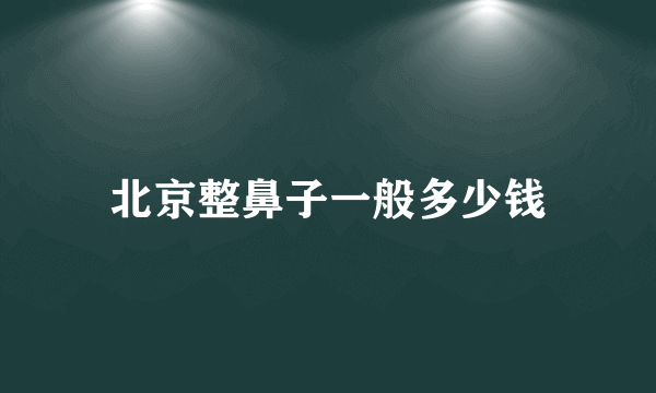 北京整鼻子一般多少钱