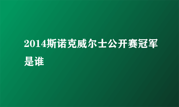 2014斯诺克威尔士公开赛冠军是谁