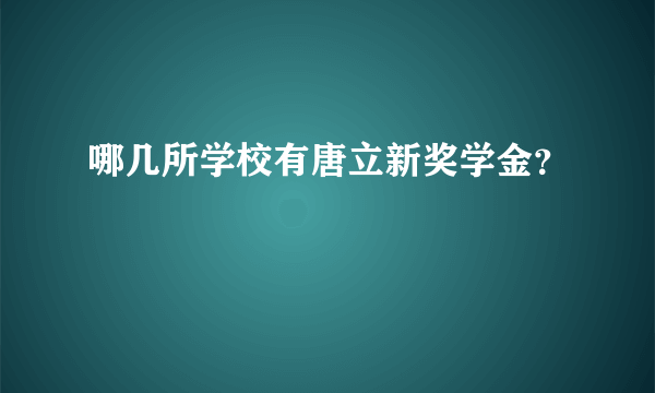 哪几所学校有唐立新奖学金？