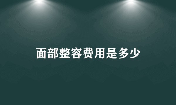 面部整容费用是多少